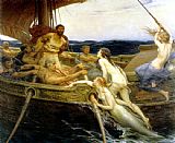 Herbert James Draper Canvas Paintings - Ulysses and the Sirens